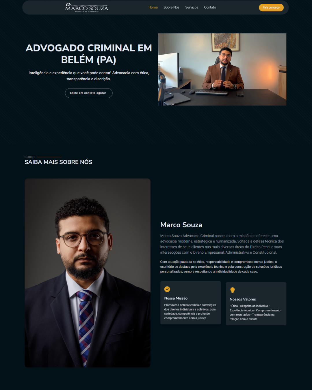Landing page Marco Souza — Advocacia Criminal