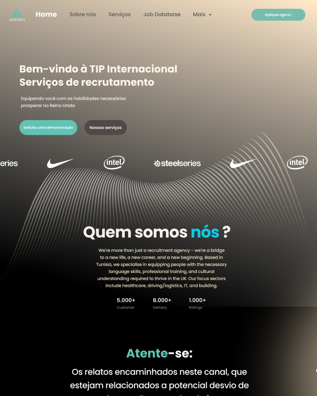 Site TIP Internacional — agência de recrutamento
